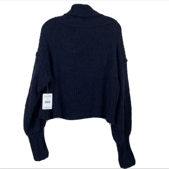 Free People Be Yours Pullover Cowl Neck Knit Sweater Black XS - Picture 4 of 6